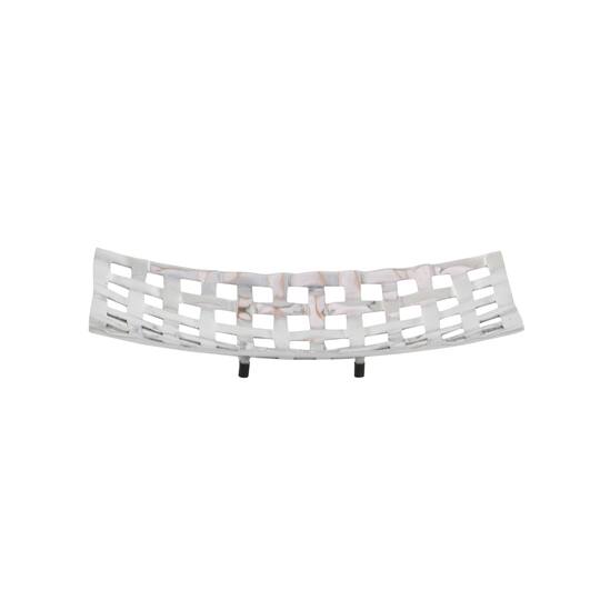 Silver Aluminum Contemporary Tray Set